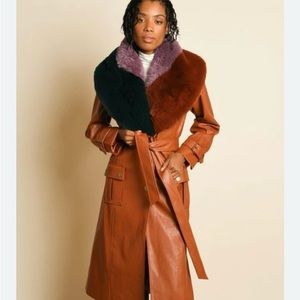 Anthropologie Hutch Bowie Faux Fur Coat XLP- NWT!!